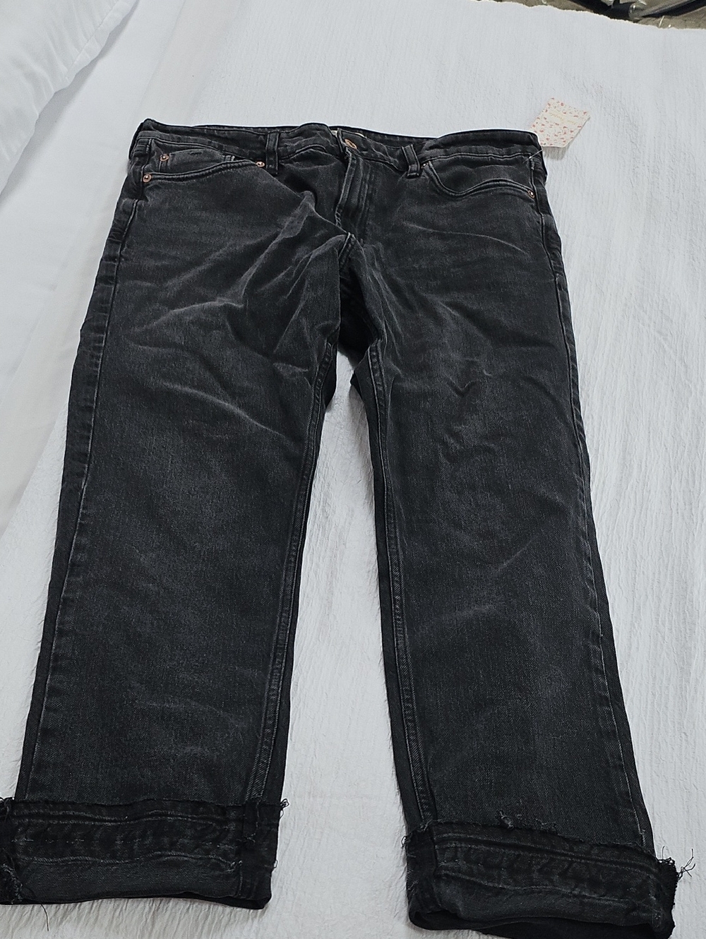 Free People Black Faded Jeans
